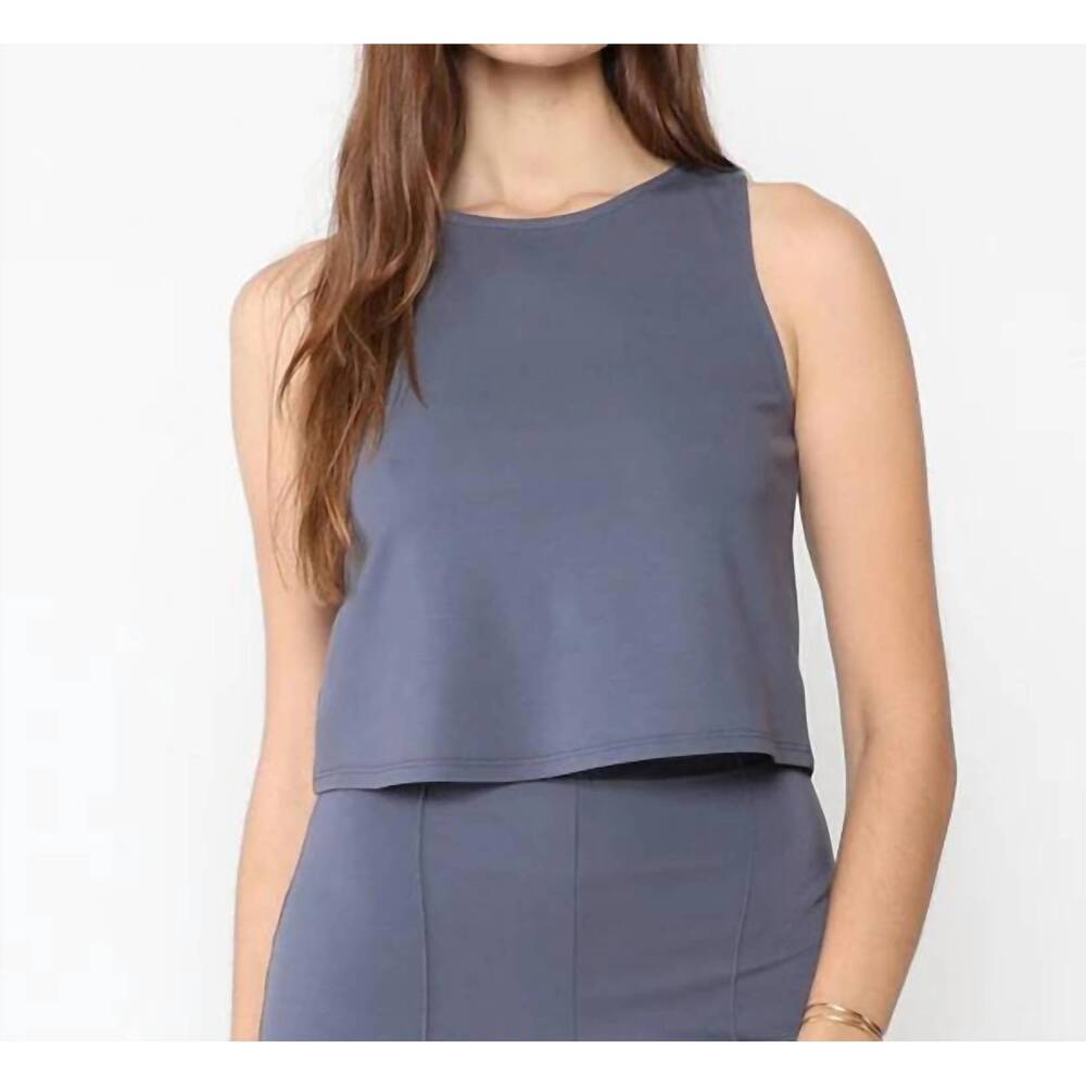 NEW RIPLEY RADER ponte knit tank top in sea blue